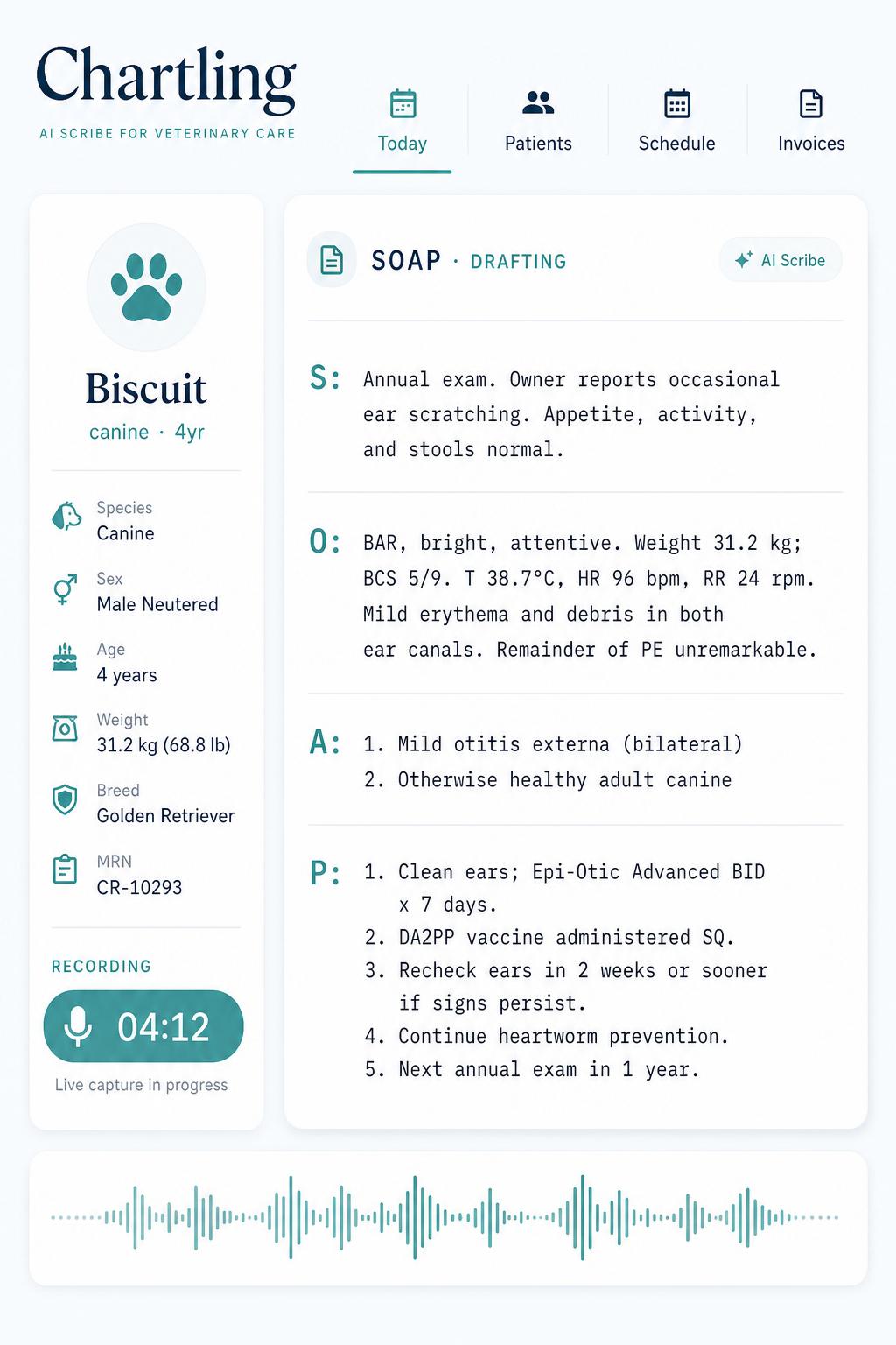 Chartling product interface